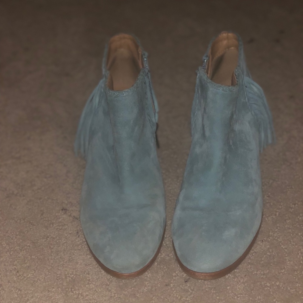 Sam Edelman | turquoise booties with fringe